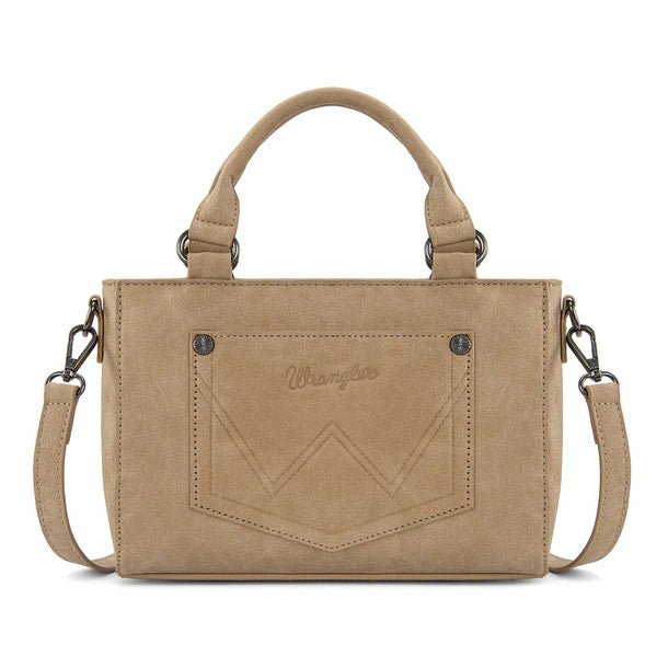 Load image into Gallery viewer, WG337-2003TN - Wrangler Embroidered Swirl Mini Satchel/ Crossbody - Tan
