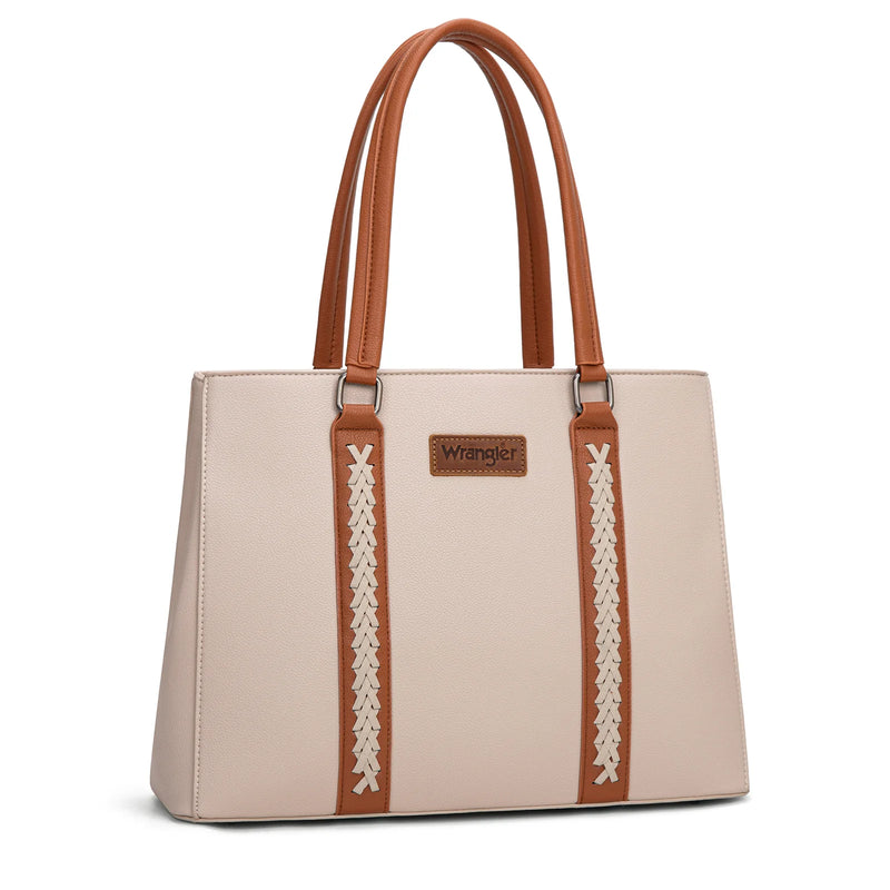 Load image into Gallery viewer, WG387-8119BR-TN - Wrangler Dual Compartment Carry-All Tote - Brown-Tan
