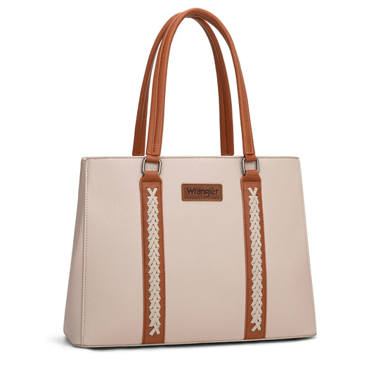 WG387-8119BR-TN - Wrangler Dual Compartment Carry-All Tote - Brown-Tan
