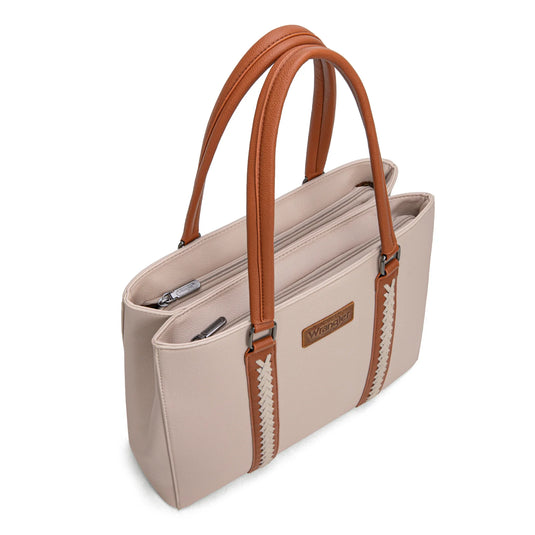 WG387-8119BR-TN - Wrangler Dual Compartment Carry-All Tote - Brown-Tan