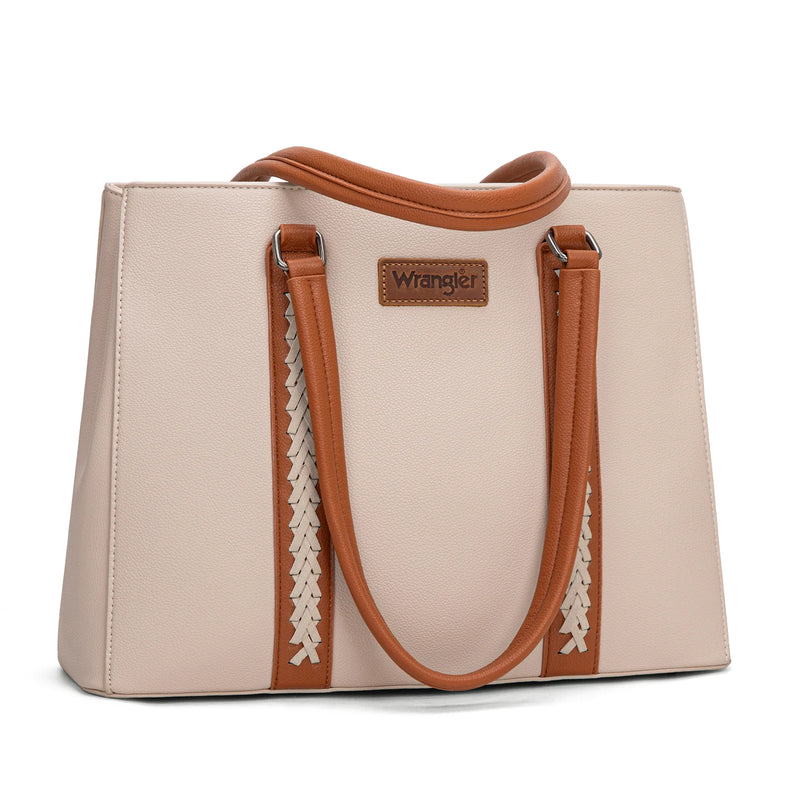 Load image into Gallery viewer, WG387-8119BR-TN - Wrangler Dual Compartment Carry-All Tote - Brown-Tan
