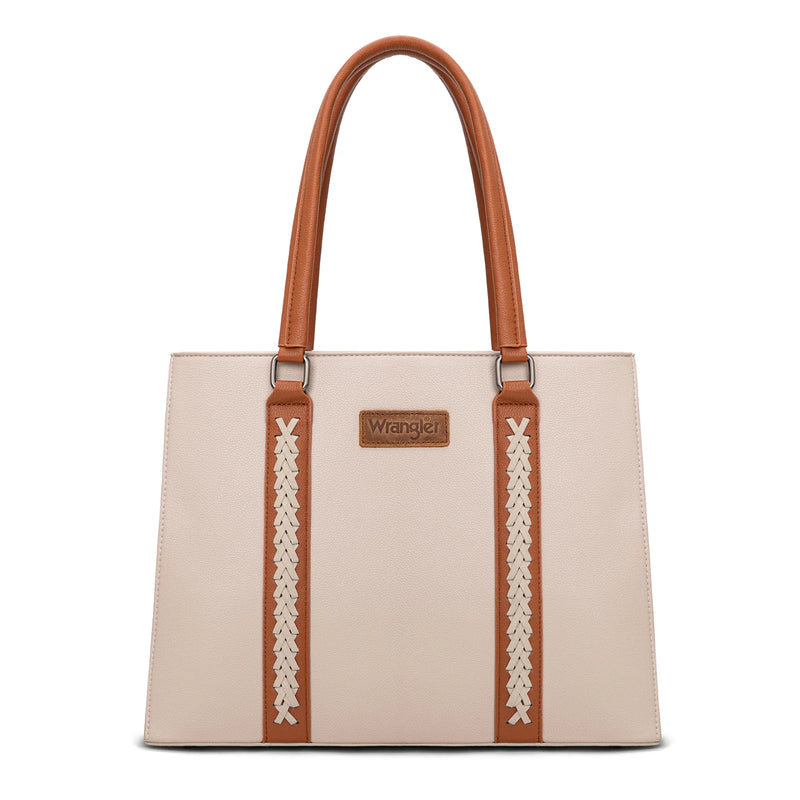 Load image into Gallery viewer, WG387-8119BR-TN - Wrangler Dual Compartment Carry-All Tote - Brown-Tan
