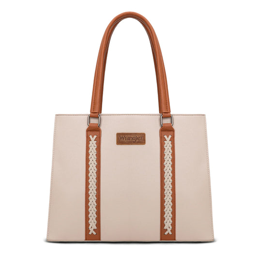 WG387-8119BR-TN - Wrangler Dual Compartment Carry-All Tote - Brown-Tan