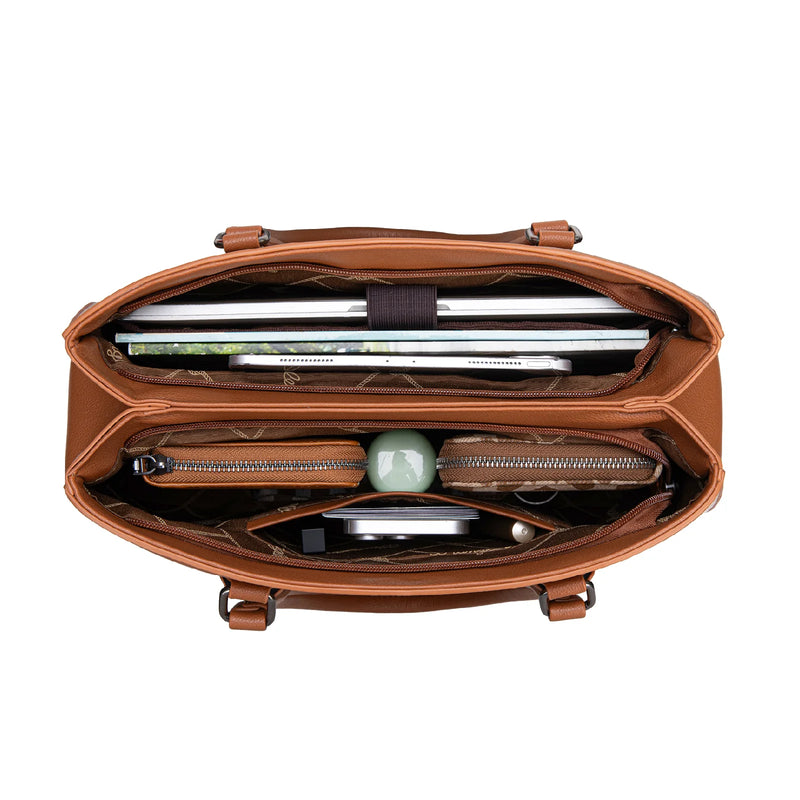 Load image into Gallery viewer, WG387-8119BR - Wrangler Dual Compartment Carry-All Tote - Brown
