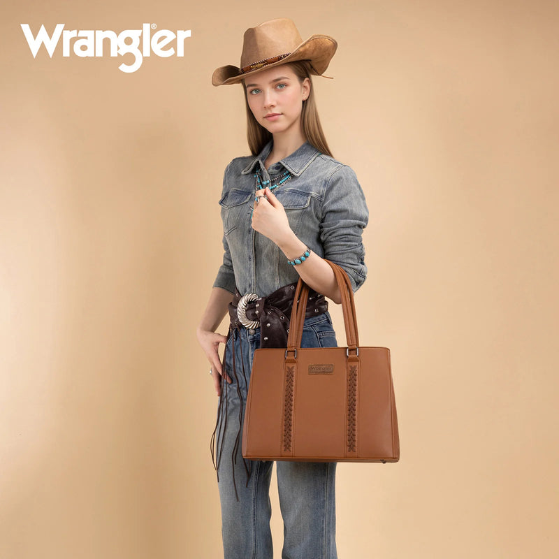 Load image into Gallery viewer, WG387-8119BR - Wrangler Dual Compartment Carry-All Tote - Brown
