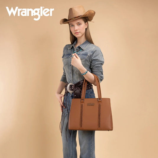 WG387-8119BR - Wrangler Dual Compartment Carry-All Tote - Brown
