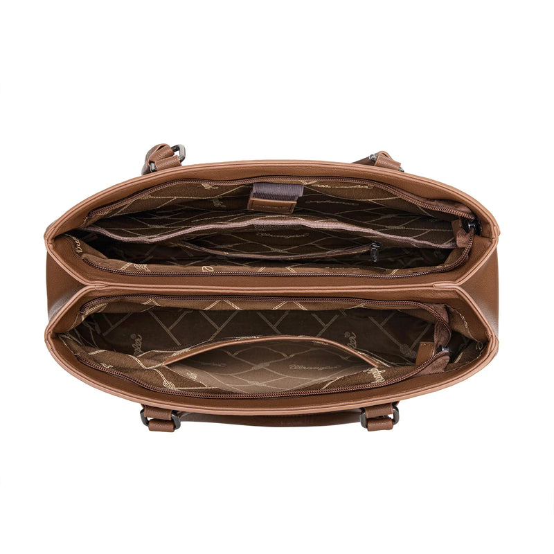 Load image into Gallery viewer, WG387-8119DBR - Wrangler Dual Compartment Carry-All Tote - Dark Brown

