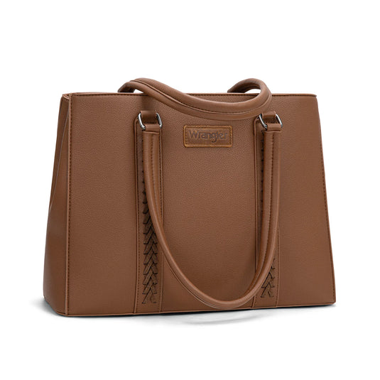 WG387-8119DBR - Wrangler Dual Compartment Carry-All Tote - Dark Brown