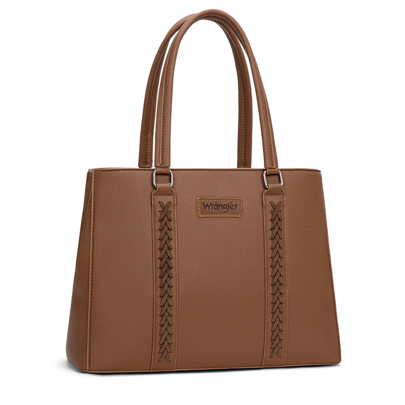 Load image into Gallery viewer, WG387-8119DBR - Wrangler Dual Compartment Carry-All Tote - Dark Brown
