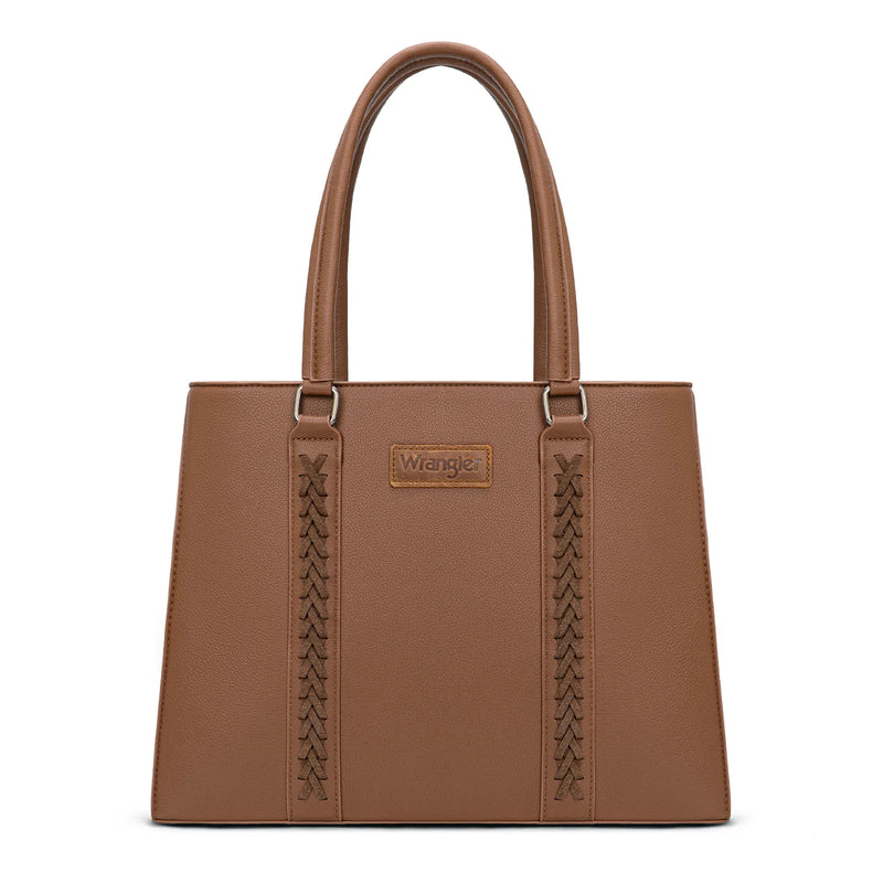 Load image into Gallery viewer, WG387-8119DBR - Wrangler Dual Compartment Carry-All Tote - Dark Brown
