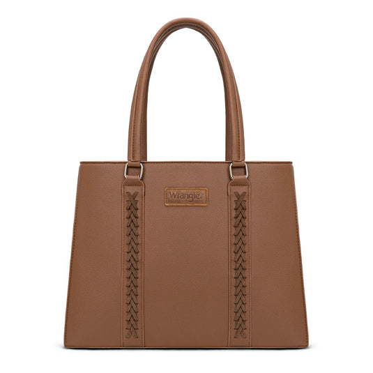 WG387-8119DBR - Wrangler Dual Compartment Carry-All Tote - Dark Brown