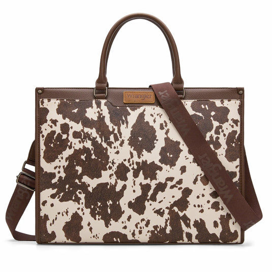 WG389-8119COW-CF - Wrangler Carry-All Large Tote Work Tote /Crossbody - Cow-Coffee