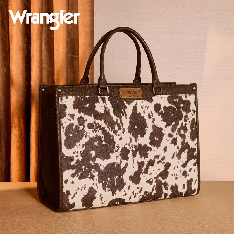 Load image into Gallery viewer, WG389-8119COW-CF - Wrangler Carry-All Large Tote Work Tote /Crossbody - Cow-Coffee
