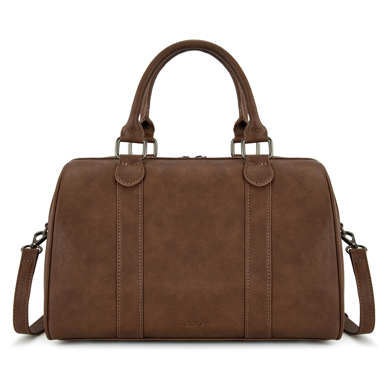 Load image into Gallery viewer, WG449-5112CF - Wrangler Stitch Detail Classic Barrel Satchel/Crossbody -Coffee
