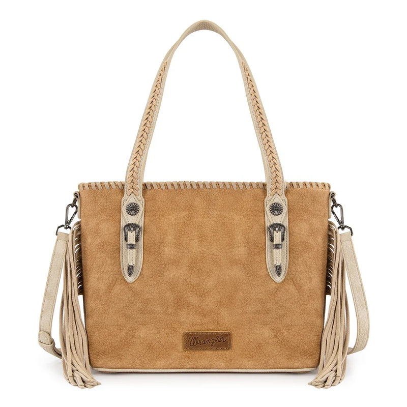 Load image into Gallery viewer, WG454-2002BR - Wrangler Braided Tassel Tote Bag - Brown
