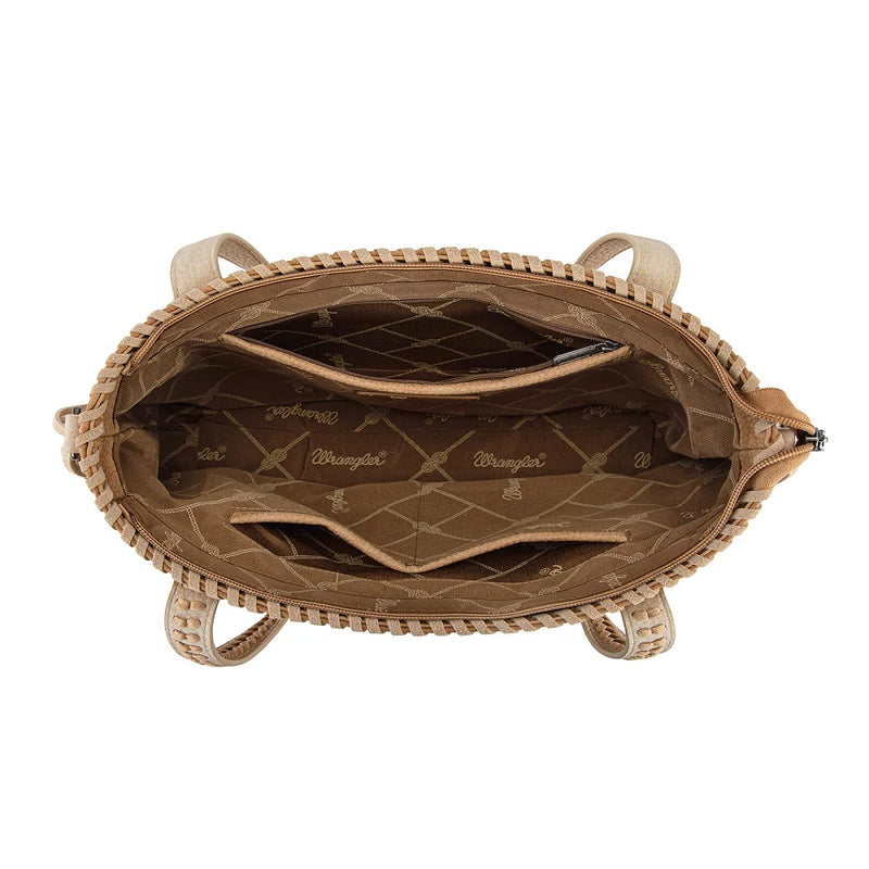 Load image into Gallery viewer, WG454-2002BR - Wrangler Braided Tassel Tote Bag - Brown

