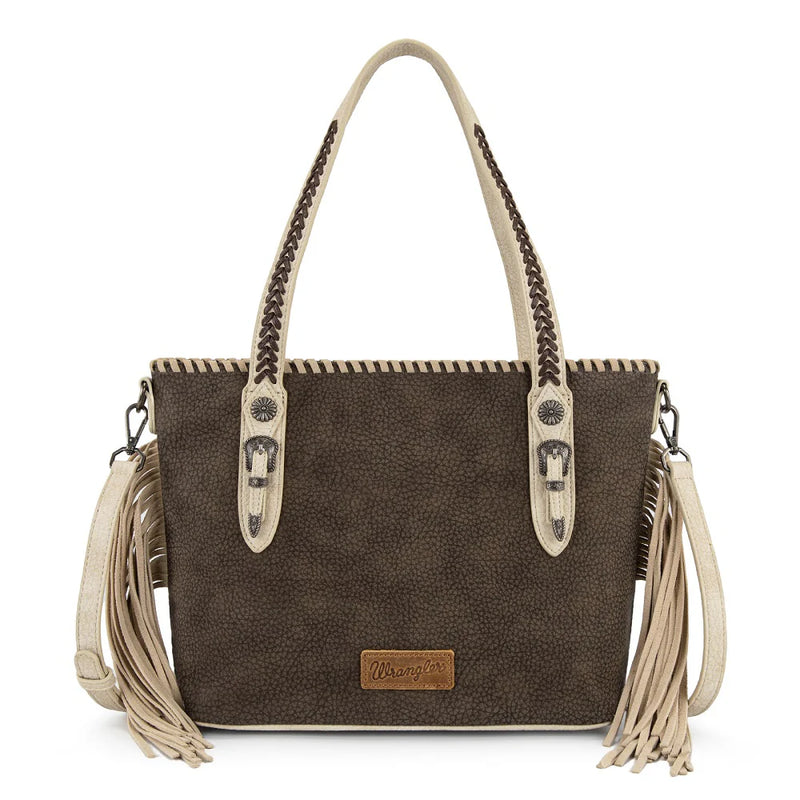 Load image into Gallery viewer, WG454-2002CF - Wrangler Braided Tassel Tote Bag - Coffee
