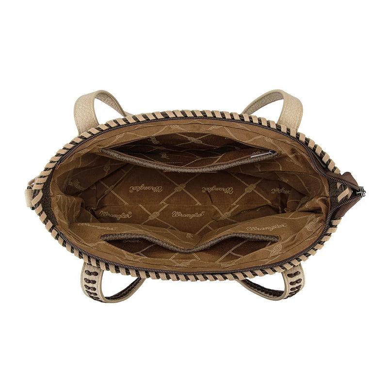 Load image into Gallery viewer, WG454-2002CF - Wrangler Braided Tassel Tote Bag - Coffee
