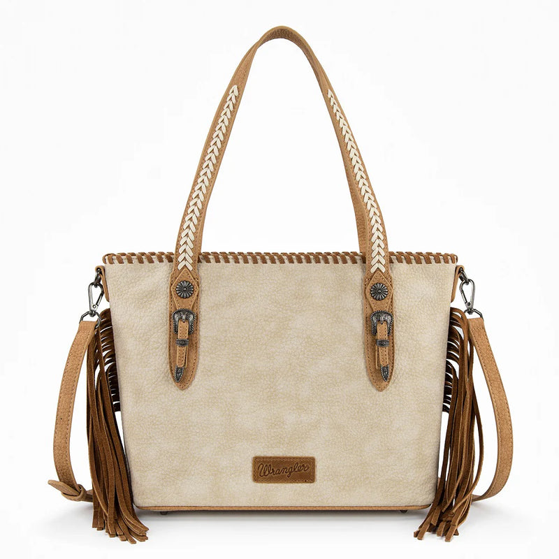 Load image into Gallery viewer, WG454-2002TN - Wrangler Braided Tassel Tote Bag - Tan
