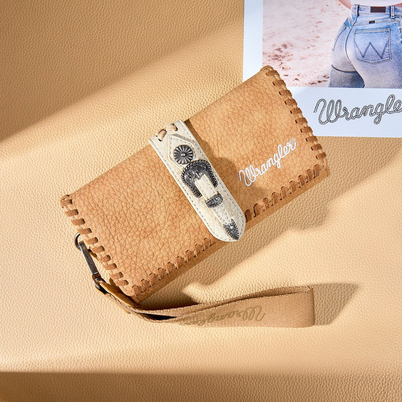 Load image into Gallery viewer, WG454-W018BR - Wrangler Western Buckle RFID Wallet - Brown
