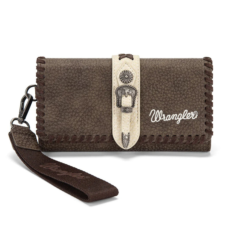 Load image into Gallery viewer, WG454-W018CF - Wrangler Western Buckle RFID Wallet - Coffee
