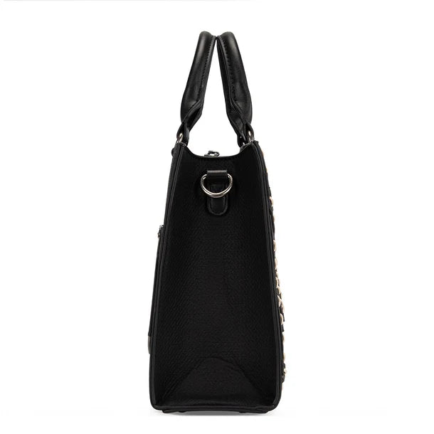Load image into Gallery viewer, WG456-8120BK - Wrangler Western Contrast Stitch Chevron Tote Bag - Black
