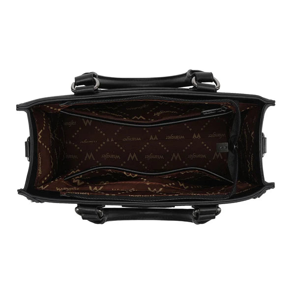 Load image into Gallery viewer, WG456-8120BK - Wrangler Western Contrast Stitch Chevron Tote Bag - Black
