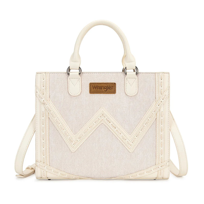 Load image into Gallery viewer, WG456-8120TN - Wrangler Western Contrast Stitch Chevron Tote Bag - Tan
