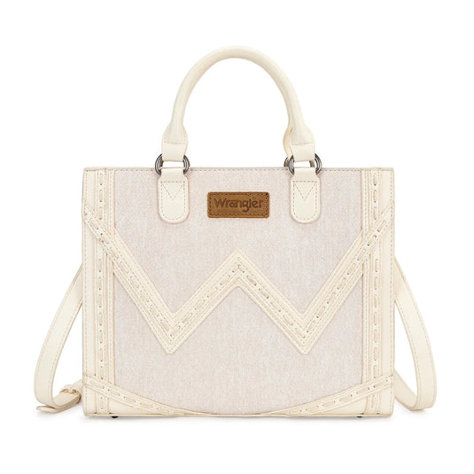 WG456-8120TN - Wrangler Western Contrast Stitch Chevron Tote Bag - Tan