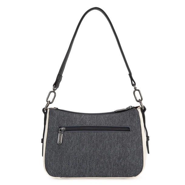 Load image into Gallery viewer, WG456-8185DJN - Wrangler Western Chevron Contrast Stitch Satchel Bag - Dark Jean
