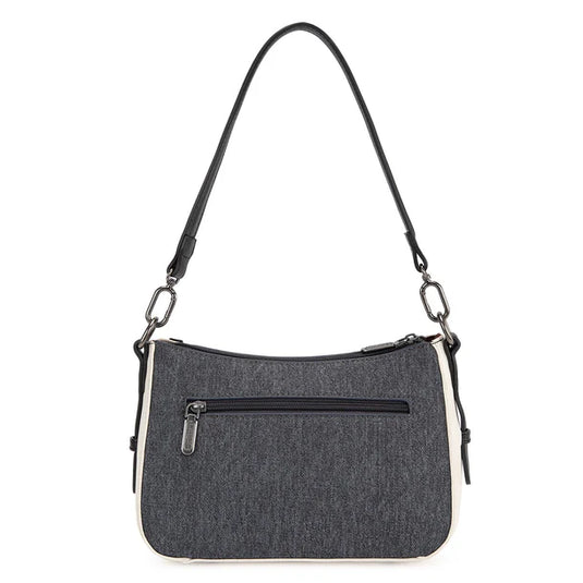 WG456-8185DJN - Wrangler Western Chevron Contrast Stitch Satchel Bag - Dark Jean