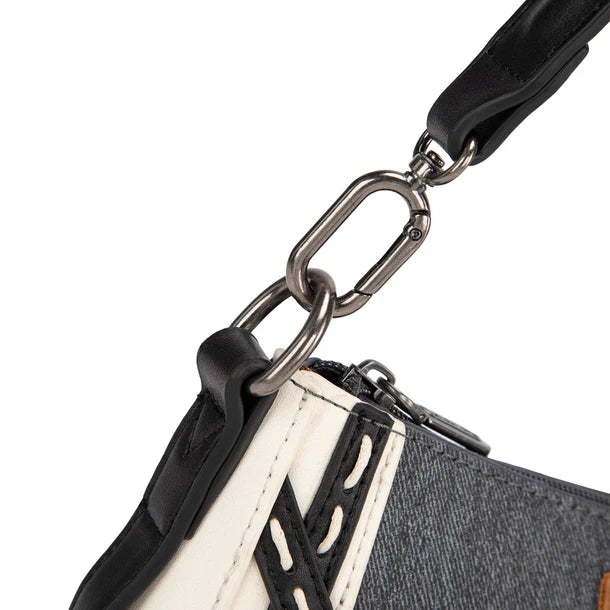 Load image into Gallery viewer, WG456-8185DJN - Wrangler Western Chevron Contrast Stitch Satchel Bag - Dark Jean
