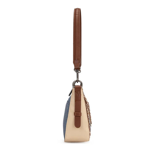 WG456-8185JN - Wrangler Western Chevron Contrast Stitch Satchel Bag - Jean