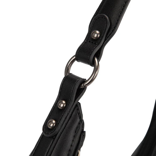 WG456-818BK - Wrangler Western Contrast Stitch Chevron Hobo Shoulder Bag - Black