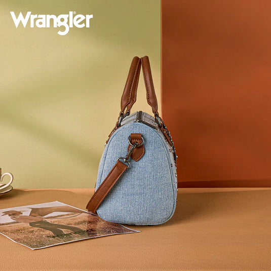 WG458-51102JN - Wrangler Jean Western Rhinestone Denim Boston Bag/Crossbody