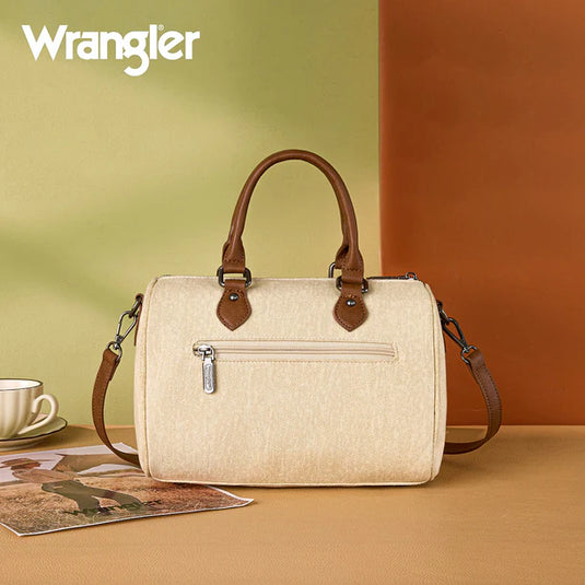 WG458-51102TN - Wrangler Tan Western Rhinestone Denim Boston Bag/Crossbody