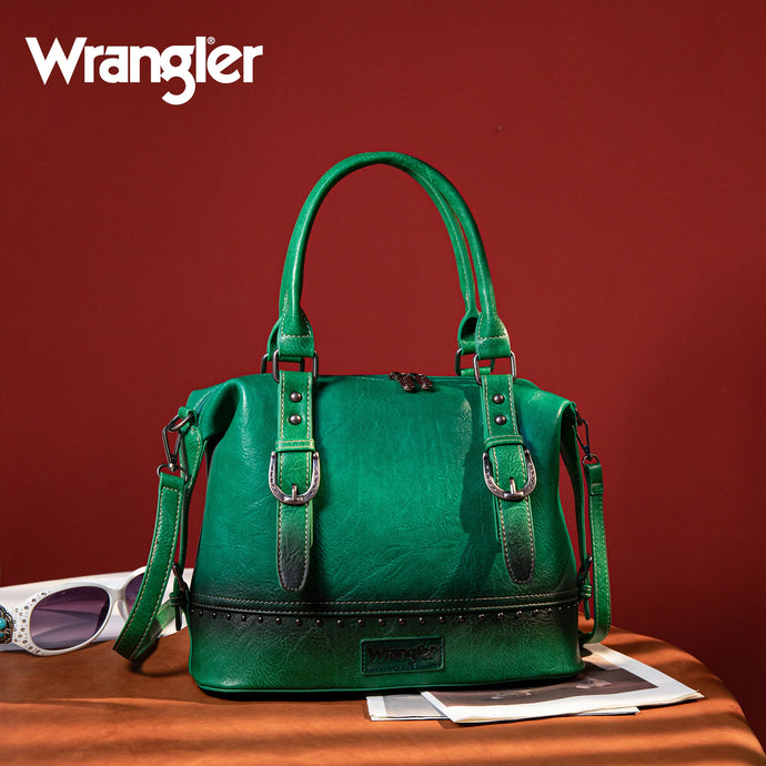 WG48-S5110ADGN - Wrangler Buckle Classic Barrel Satchel -Dark Green