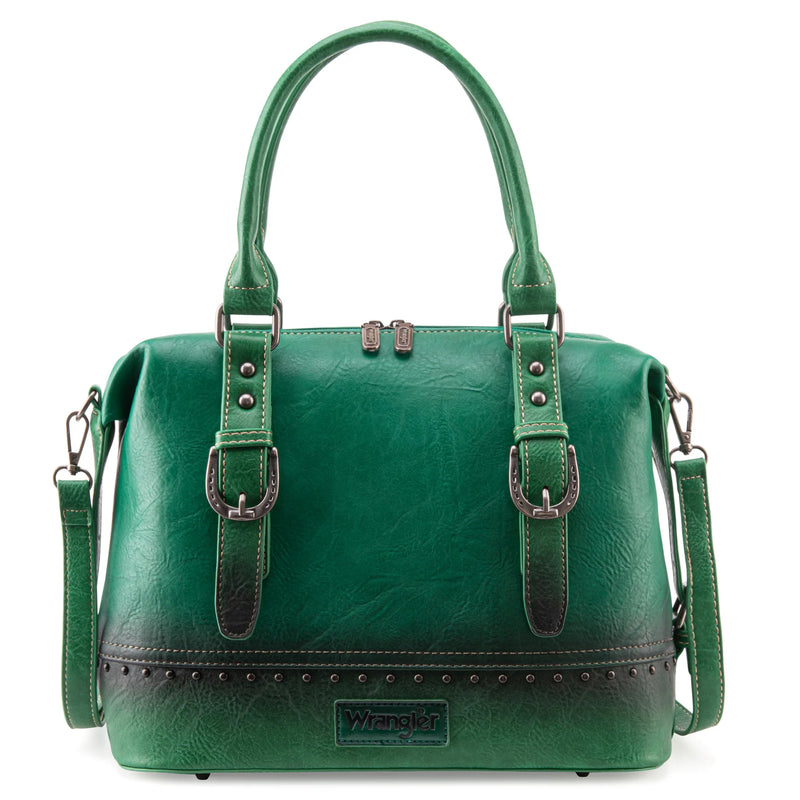 Load image into Gallery viewer, WG48-S5110ADGN - Wrangler Buckle Classic Barrel Satchel -Dark Green
