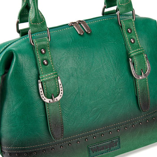 WG48-S5110ADGN - Wrangler Buckle Classic Barrel Satchel -Dark Green