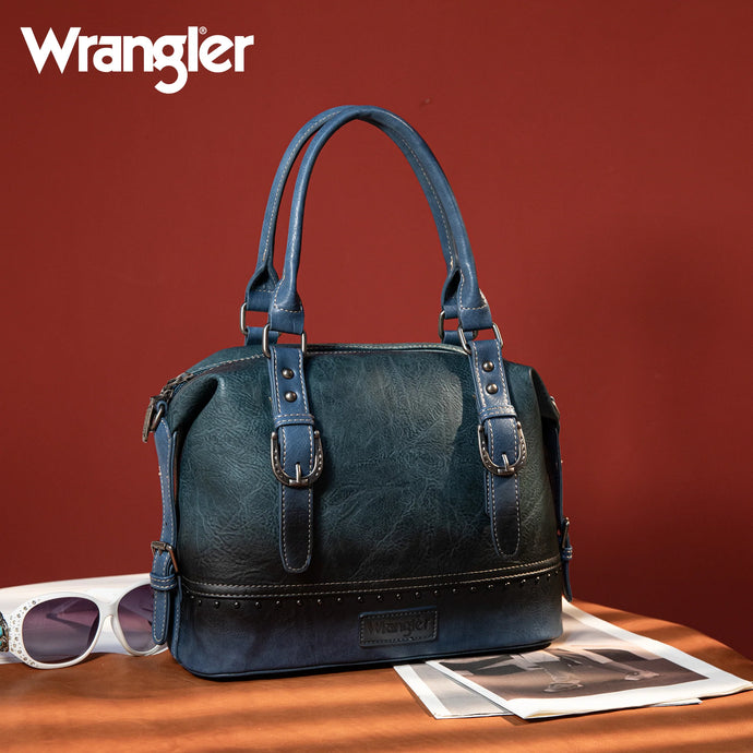 WG48-S5110AJN - Wrangler Buckle Classic Barrel Satchel -Jean