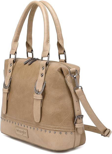 WG48-S5110KH - Wrangler Buckle Classic Barrel Satchel Khaki