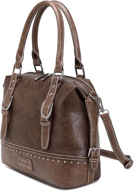 Load image into Gallery viewer, WG48-S5110CF - Wrangler Buckle Classic Barrel Satchel - Coffee
