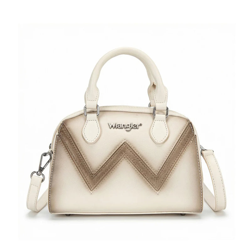 Load image into Gallery viewer, WG480-51103BG - Wrangler Chevron Stitch Dome Satchel Crossbody Bag - Beige
