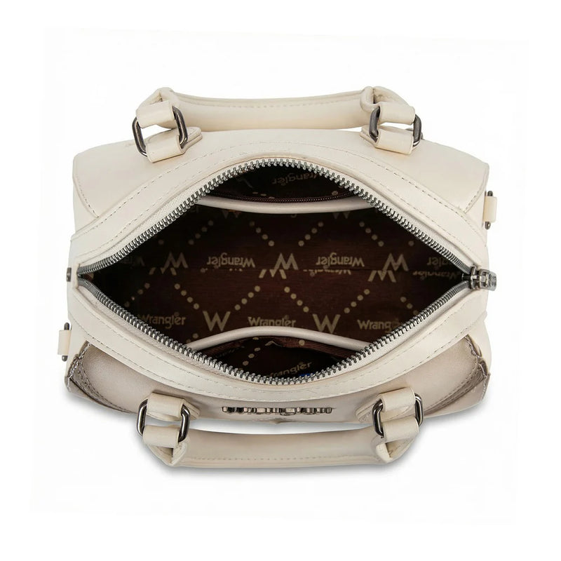 Load image into Gallery viewer, WG480-51103BG - Wrangler Chevron Stitch Dome Satchel Crossbody Bag - Beige
