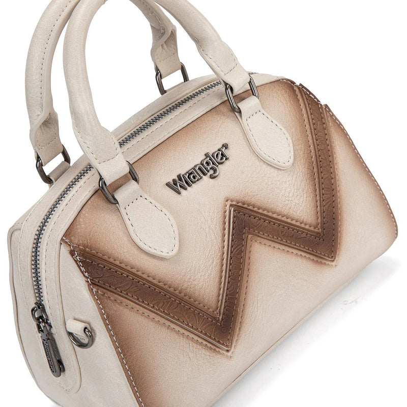 Load image into Gallery viewer, WG480-51103BG - Wrangler Chevron Stitch Dome Satchel Crossbody Bag - Beige
