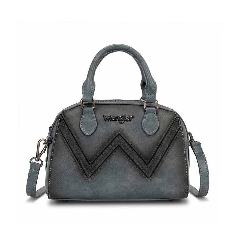 Load image into Gallery viewer, WG480-51103JN - Wrangler Chevron Stitch Dome Satchel Crossbody Bag - Jean
