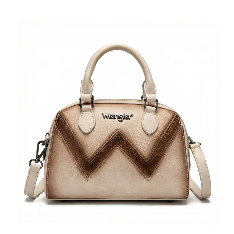 Load image into Gallery viewer, WG480-51103TN - Wrangler Chevron Stitch Dome Satchel Crossbody Bag - Tan
