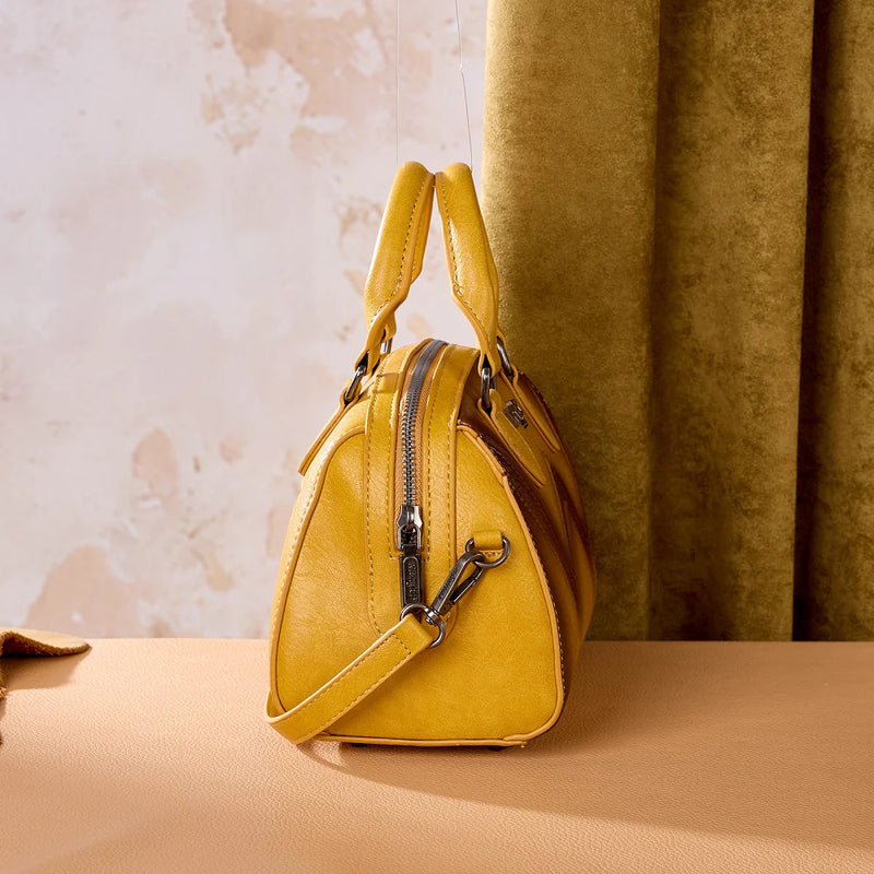Load image into Gallery viewer, WG480-51103YL - Wrangler Chevron Stitch Dome Satchel Crossbody Bag - Yellow
