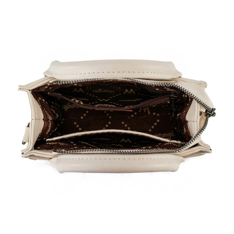 Load image into Gallery viewer, WG480-518BG - Wrangler Chevron Stitch Tote Crossbody Bag - Beige
