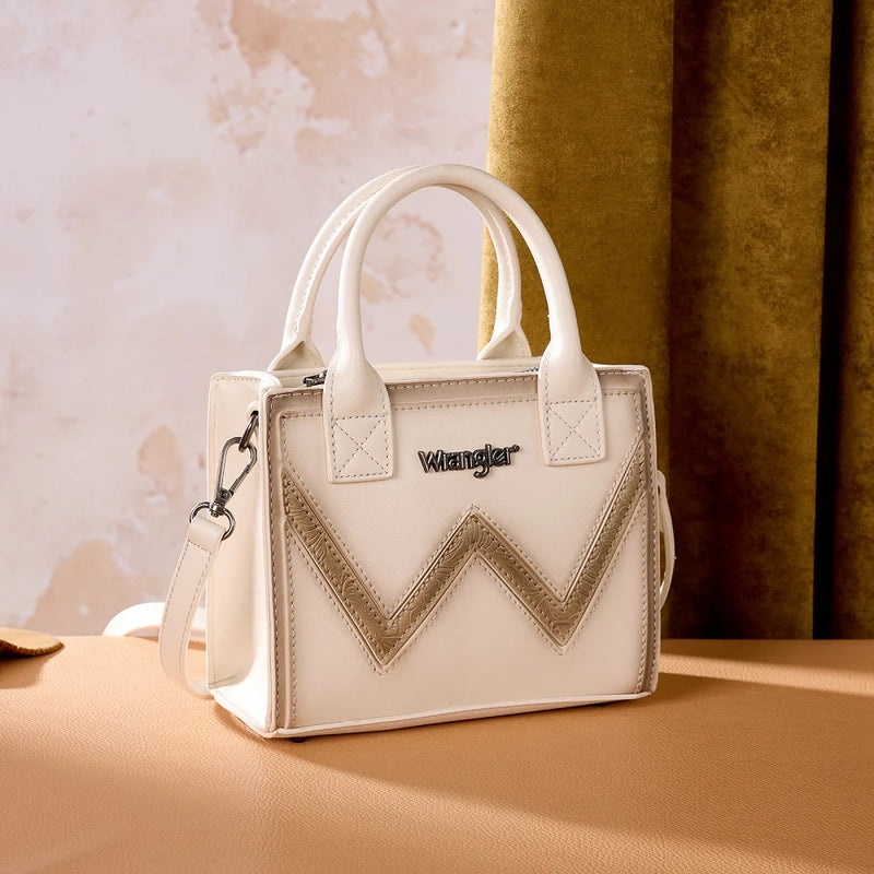 Load image into Gallery viewer, WG480-518BG - Wrangler Chevron Stitch Tote Crossbody Bag - Beige
